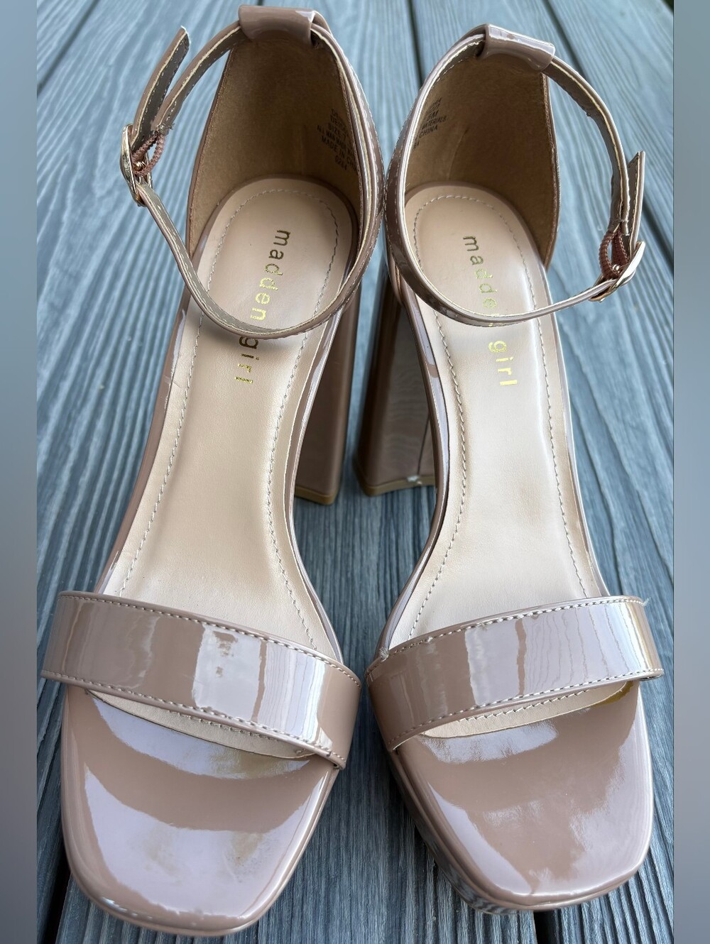 Madden Gilr "Bella" Two-Piece Block Heel Sandals